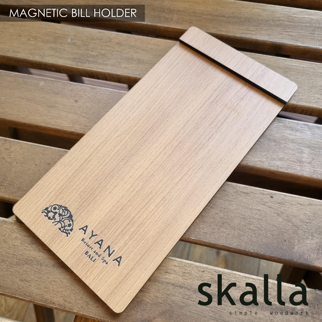 

Magnetic Bill Holder kayu clipboard check presenter receipt papan nota resto hotel