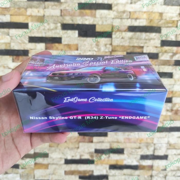 Diecast Inno64 Nissan Skyline GTR R34 Z-Tune Endgame Australia Special Edition Miniatur Car