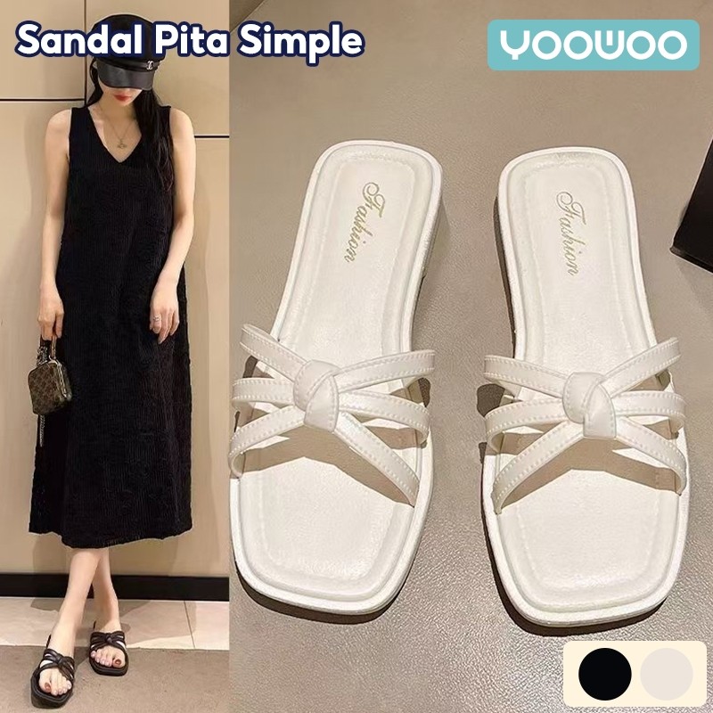 Sandal Flat Wanita Original Termurah Srandal Import Sndal Teplek Cewek Sendal Pesta Tipis Model Keki