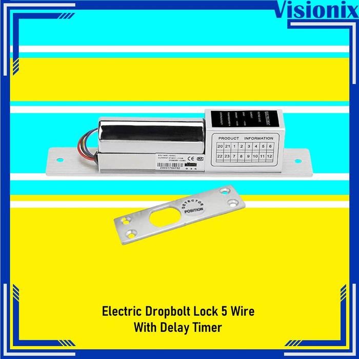 

Electric Dropbolt Lock 5 Wire with Delay Timer - Drop Bolt Lock Access Control - Lock Only