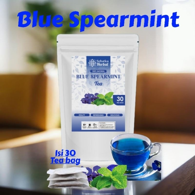 

SEHATKUHERBAL Blue Spearmint tea : Spearmint with Bunga Telang Isi 30 tea bag