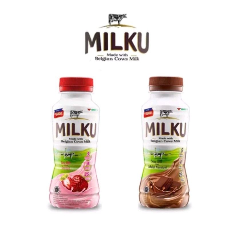 

MILKU Susu UHT Susu Siap Minum Botol 200ML