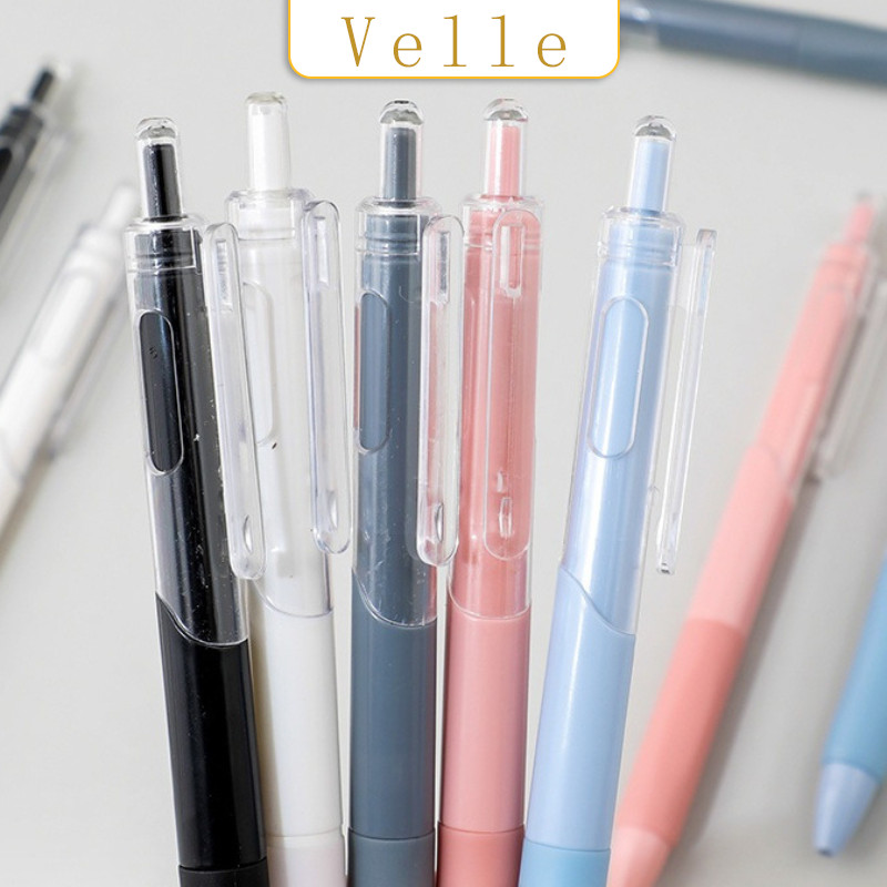 

VELLE Paket Pulpen Pelajar/ Bundling 5 pcs/6 pcs/8 pcs Pulpen Bundling/Pen Quick-Drying 0.5mm Black/ Pulpen Gel Anti Bocor/ Pulpen Tinta Hitam