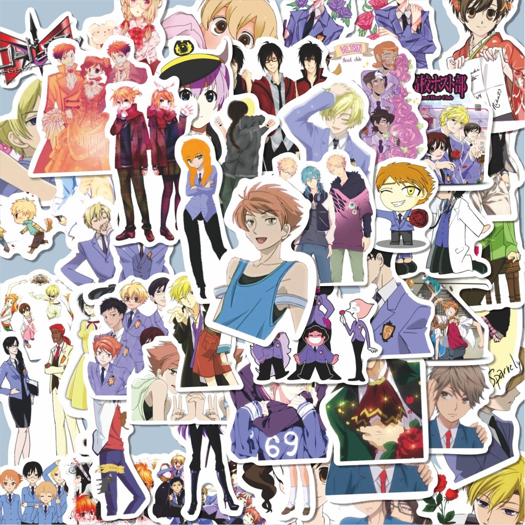 

100PCS Lucu Stiker Anime Manga Ouran High School Host Club Stiker Aesthetic Stiker Anti Air Stikers Berperekat Waterproof sticker decal buat Motor Helm Buku Journal Koper Casing HP Laptop Botol Minum Hadiah anak