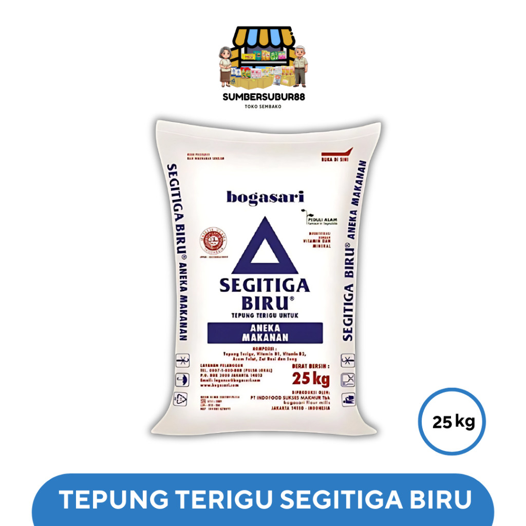 

Segitiga Biru Terigu 25kg - Kualitas Tinggi, Tekstur Lembut
