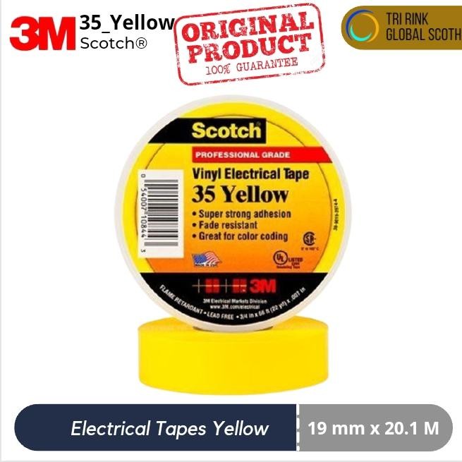 

3M Scotch 35 Kuning Vinyl Color Coding Electrical Tape