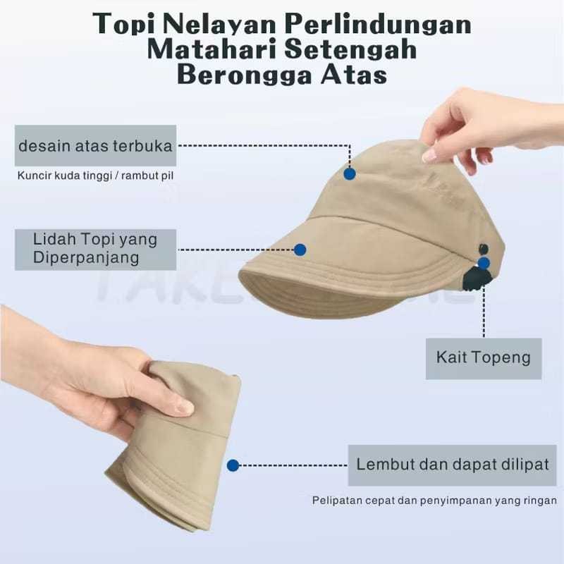 Topi Olahraga Wanita/Topi Anti UV/Topi Wanita Korea Style/Topi Pantai Wanita Berhijab/Topi Untuk Men