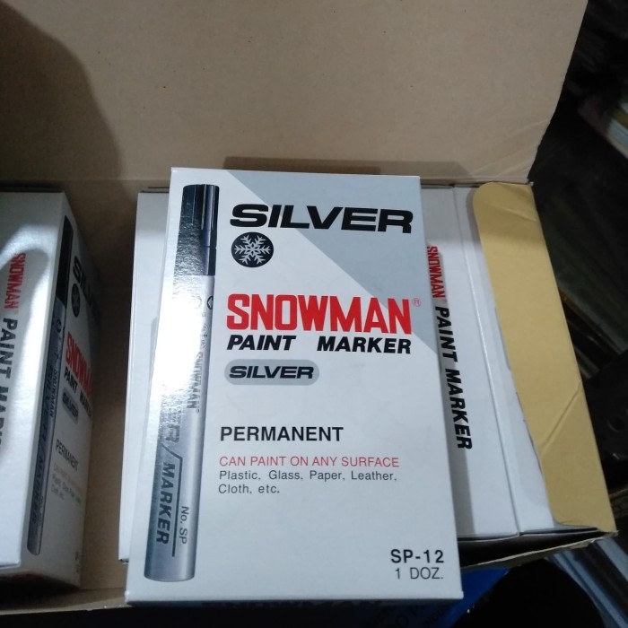 

[New Arrival] Spidol SNOWMAN marker permanen silver isi 12
