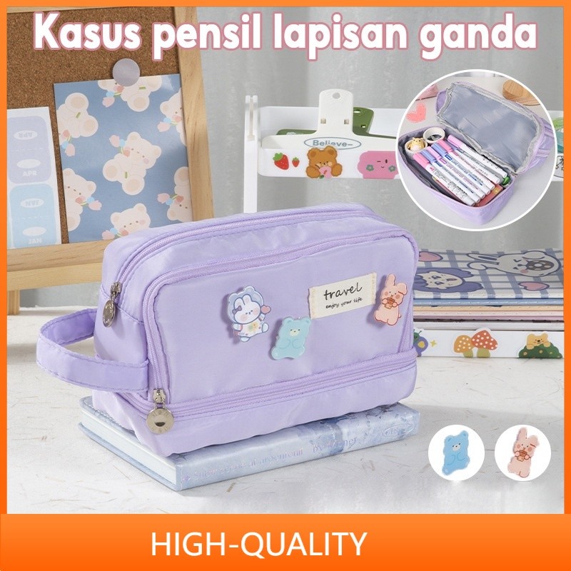 

【COD】Besar Jumbo Pencil Cases Large Capacity Pencil Pouch Holder Box for Girls Office Student Stationery Organizer School