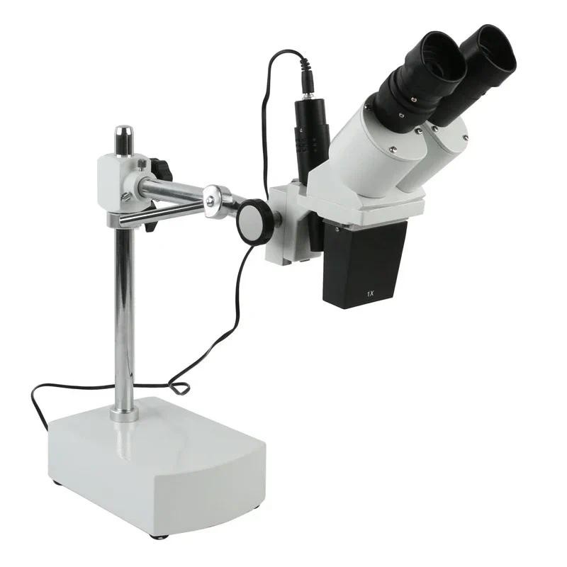 10X/20X 20X/40X Stereo Binocular Microscope 230mm Working Distance + Boom Arm For PCB Soldering Phon