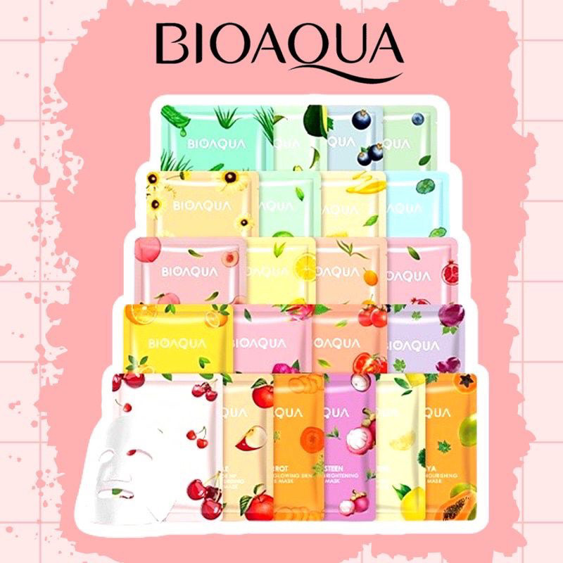(GAT) Masker Wajah Bioaqua Sheet Mask BPOM Masker Topeng Bioaqua /masker bioqua / masker wajah BIOAQ
