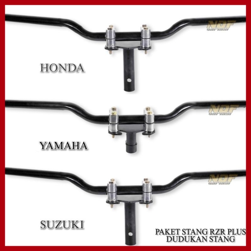 Stang Rzr plus Dudukan Stang Universal Honda Yamaha Suzuki Matic Bebek Paket Lengkap Satu Set Setang