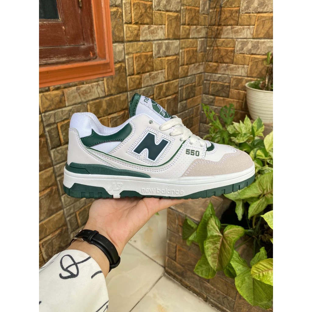 SEPATU SNEAKERS NB550 PUTIH HIJAU 37-45