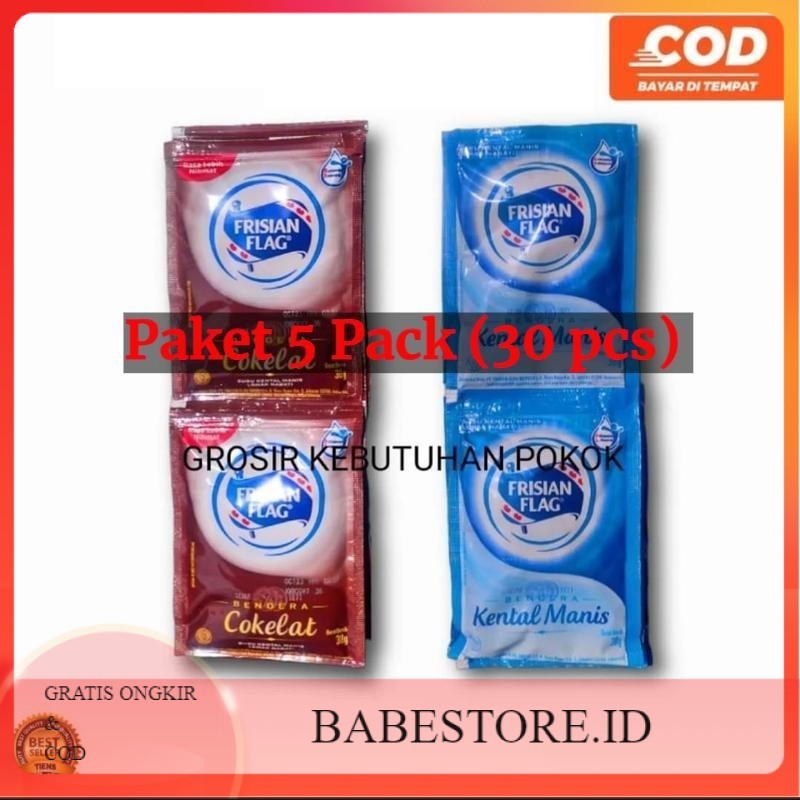 

30pcs Frisian Flag sachet 38gr isi (5X6pcs)