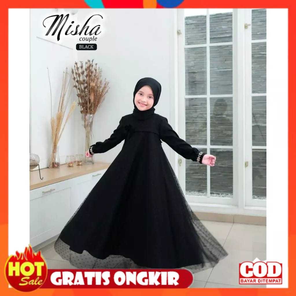 [PREMIUM ORIGINAL] Gamis Brukat Anak Model Terbaru 2024 Misha Dress Pesta Anak Perempuan Lucu Baju G