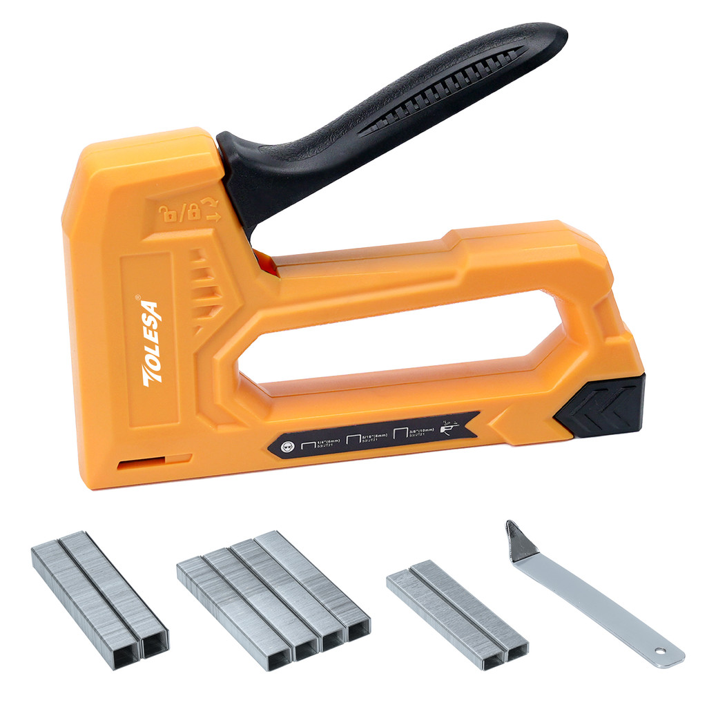 

TOLESA Light Duty Staple for Woodworking, Manual Nail Kit with 1600pcs Staples 1/4'',5/16'',3/8'' and One Staple Remover
