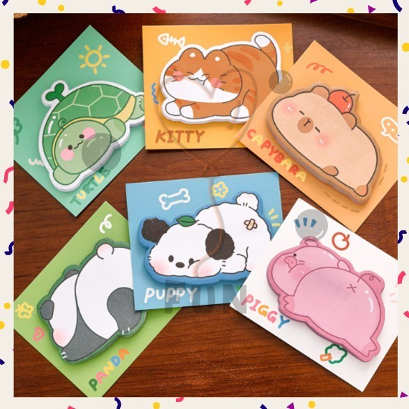 

FF COD PROMO - Sticky Notes Lucu 30 Lembar Motif Binatang Import China Lucu Unik Viral Kapibara Capybara