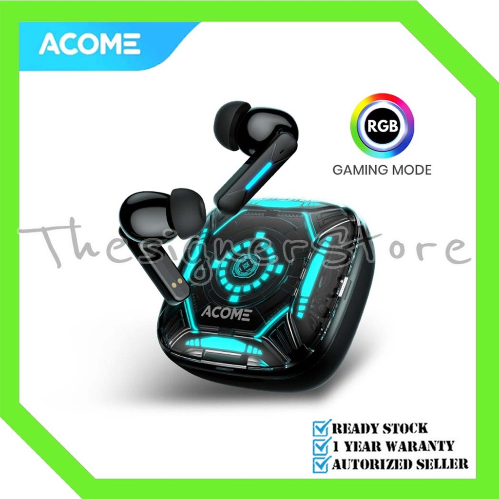 ACOME AT07 TWS Inpods RGB ANC Earphone Bluetooth 5.4 IPX4 Waterproof - Garansi Resmi 1 Tahun