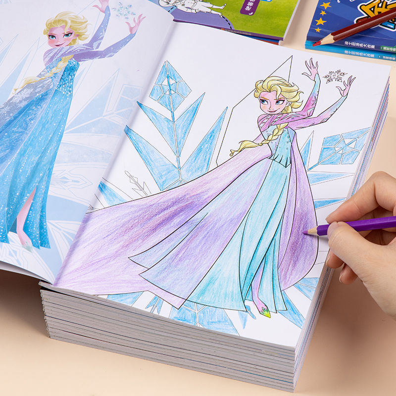 

Montessori Early Childhood Education Disney Cartoon Character Prince Frozen Sofia Pixar Coloring Book Drawing Book Reading Stand