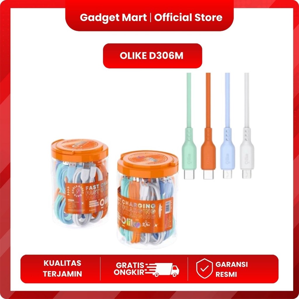 Olike D306M Kabel Data Olike 2.1A micro USB Harga per 1 pcs