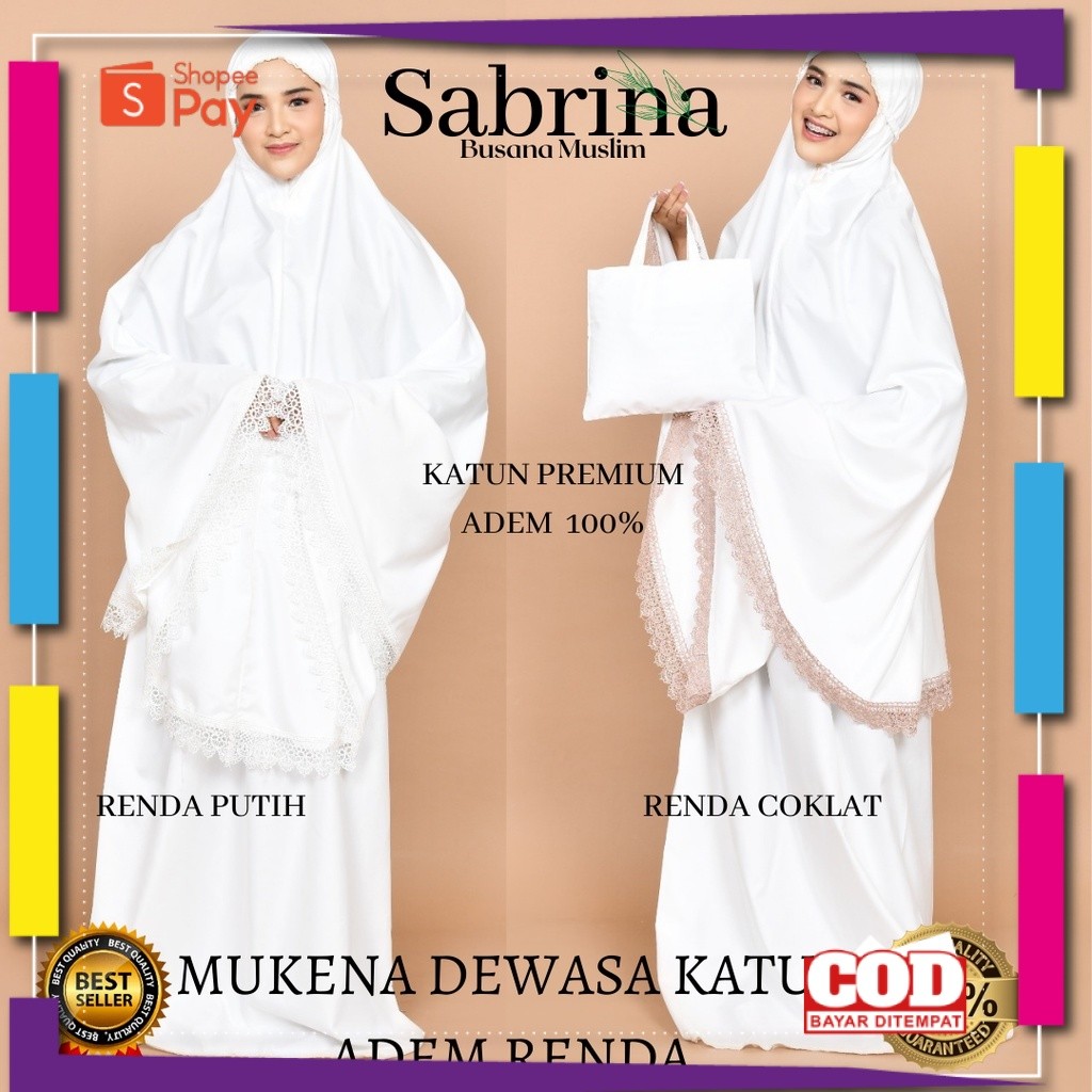 [PREMIUM ORIGINAL] MUKENA DEWASA KATUN PREMIUM / MUKENA REMAJA KATUN PUTIH POLOS RENDA PREMIUM / MUK