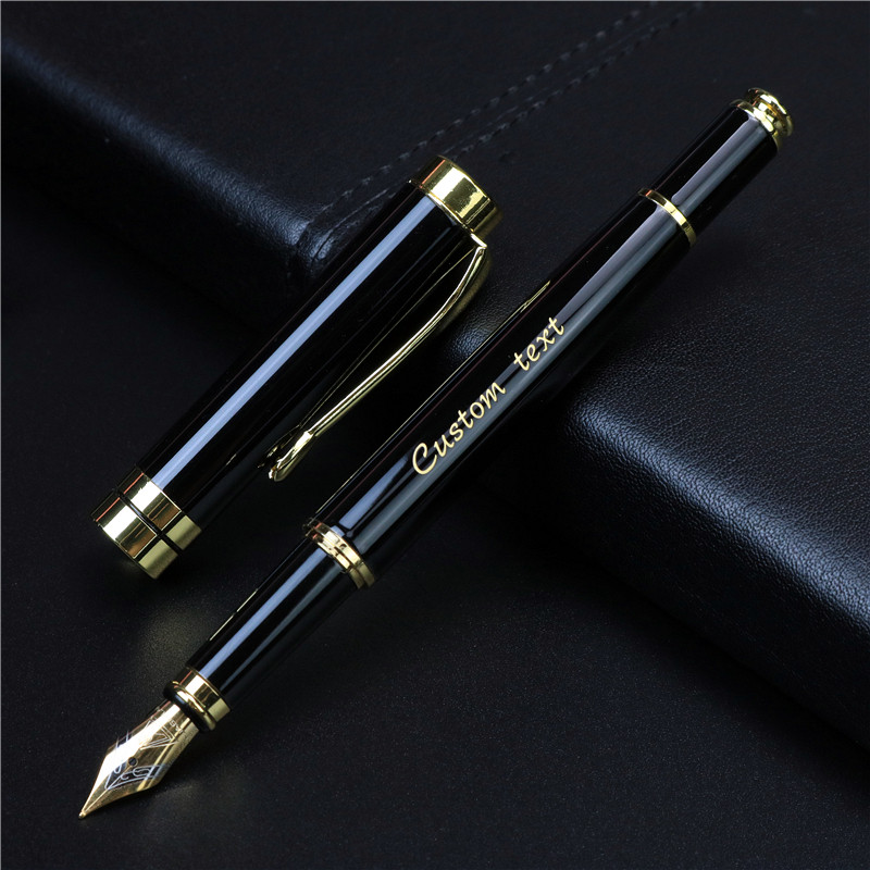 

Golden text custom engraved Fountain Pen and Roller pen Office school commemorate gift full metal pen Student writing Roller Pen