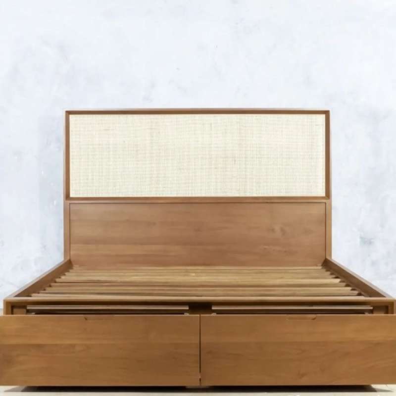 Dipan Minimalis Kayu Jati - Dipan Kayu Jati Laci - Dipan laci