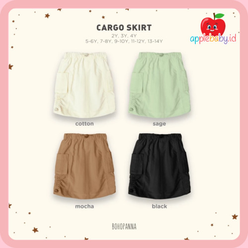 BOHOPANNA - CARGO SKIRT - Rok Anak Perempuan - Rok Cargo - Rok Anak