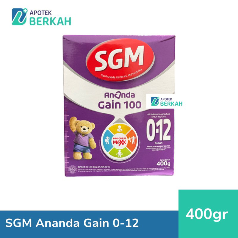 SGM Ananda Gain 100 0-12bulan 400gr Susu Formula Tumbuh Kembang Bayi Beresiko Gagal Tumbuh - Mal Nut