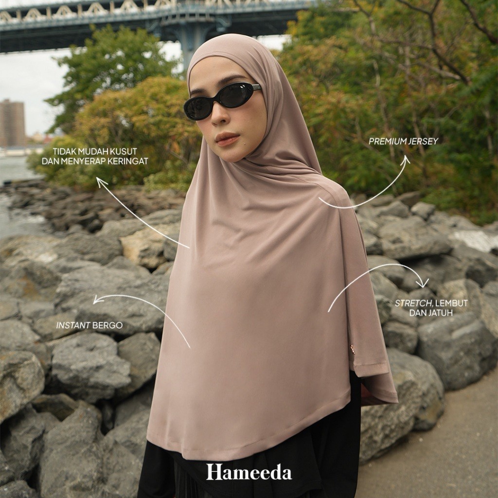 AD76YZ Hameeda - Reem Instant Hijab | Bergo Jersey