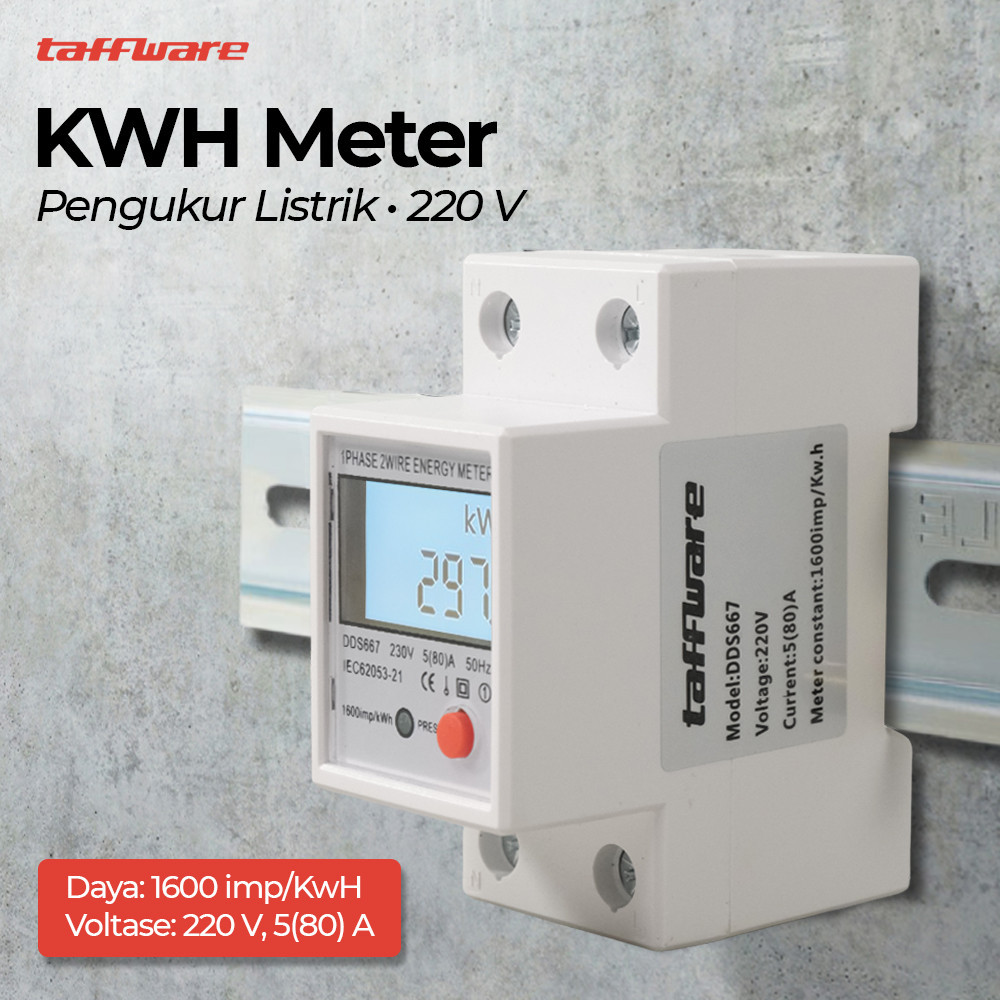 

- Taffware kWh Pengukur Listrik Power Voltmeter 220V - DDS667 -