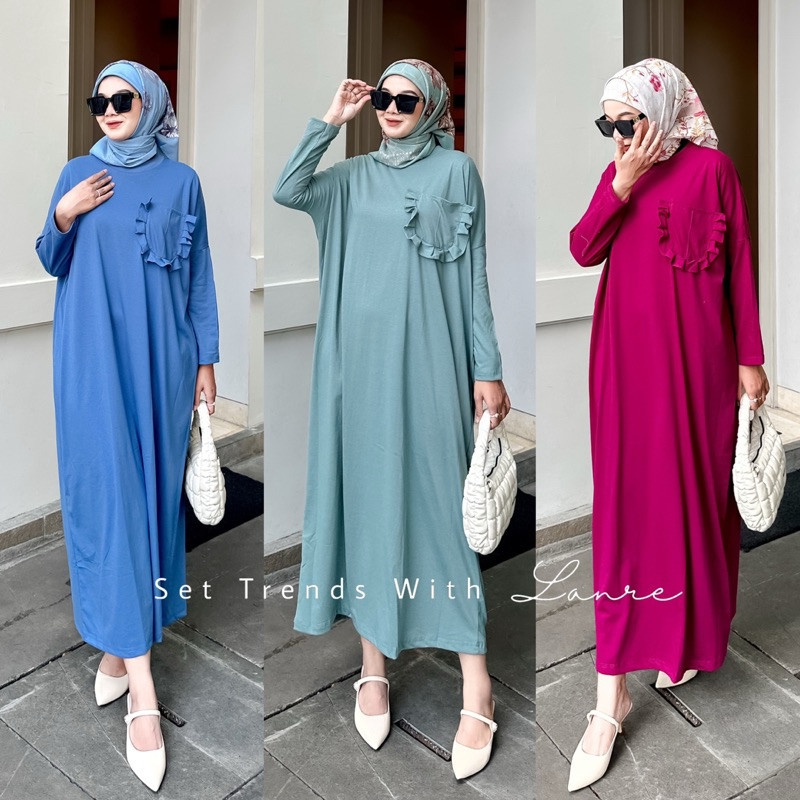 Mila Batwing Dress Bahan Kaos Cotton Combed 24s-Gamis jumbo Murah Grosir-Dress Lucu Rempel Warna Mag