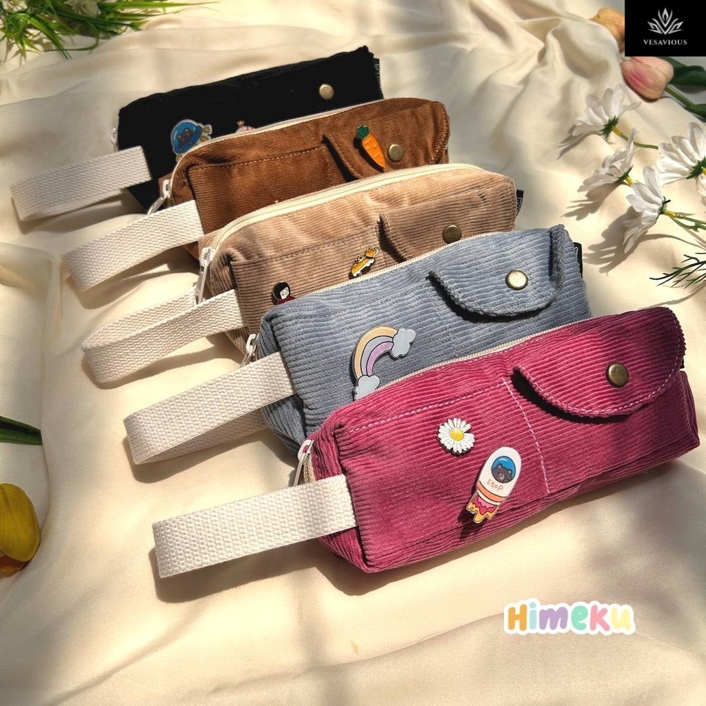 

Himeku PENMOY Tempat Pensil Gemoy - Tempat Alat Tulis - Pouch Stationary - Pencil Case Corduroy