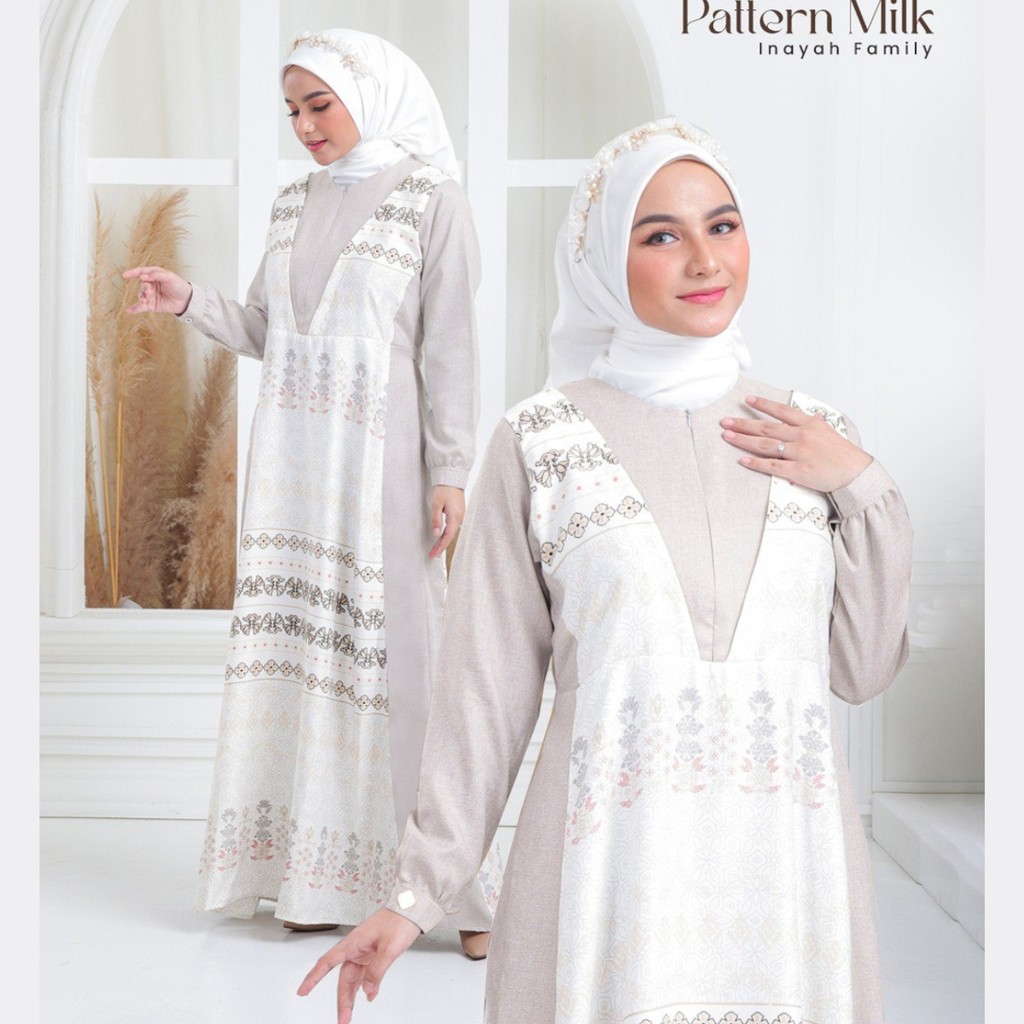 Silmi Inayah Dress Gamis Wanita Dewasa Remaja Muslim Kekinian Motif Terbaru Busui Friendly