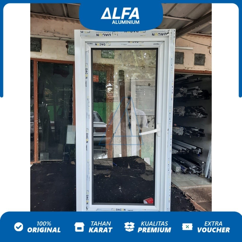 kusen jendela aluminium LxT 60 x 100 1 set lengkap