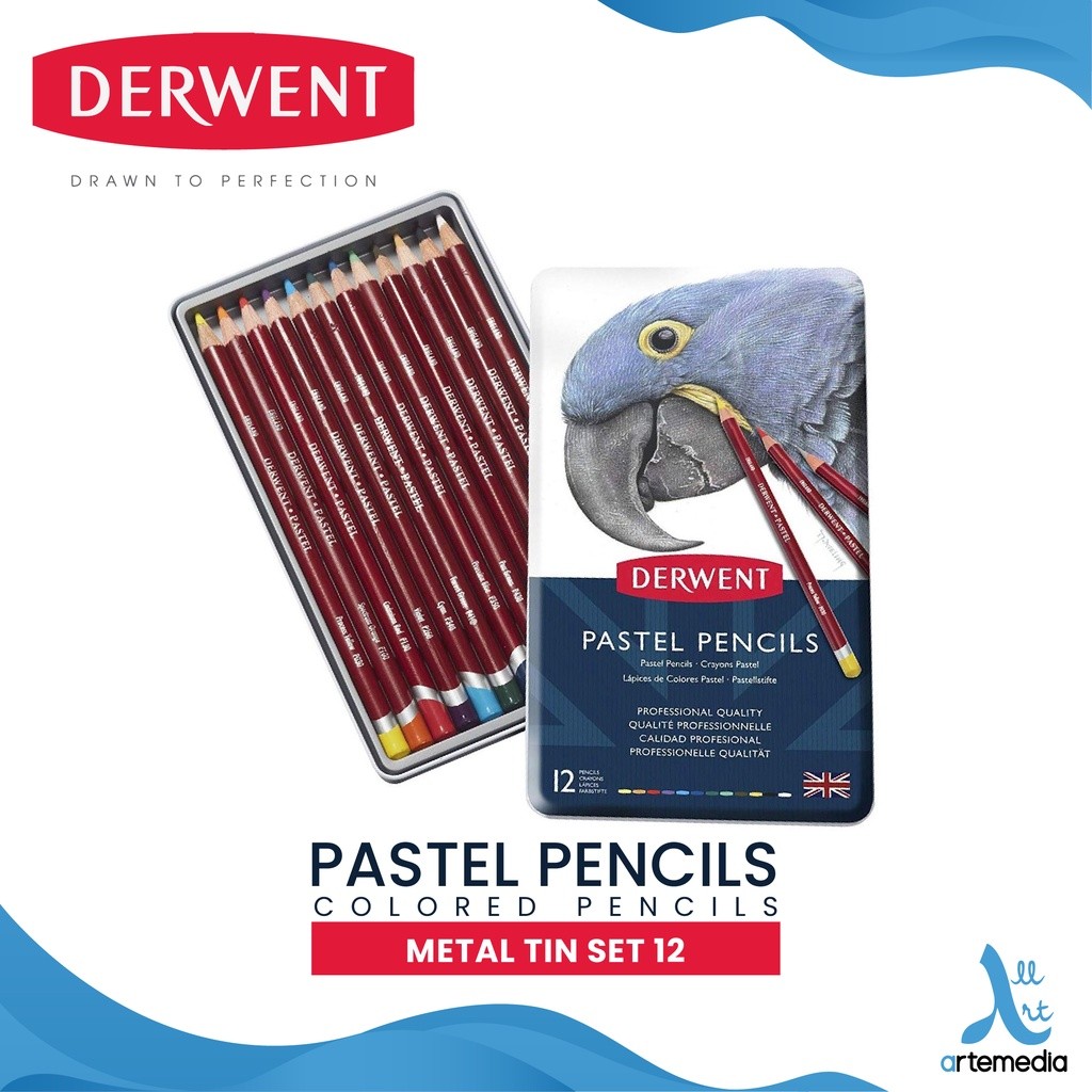 

Gramedia Surabaya - Derwent Pastel 12 Pencil Color Metal Tin Set