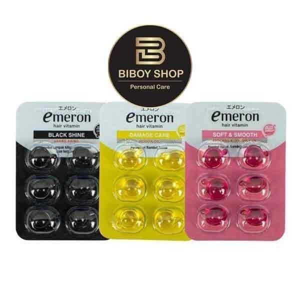 EMERON VITAMIN RAMBUT ISI 6 BUTIR  PER LEMBAR- VITAMIN RAMBUT EMERON - PINK & HITAM - VITAMIN RAMBUT