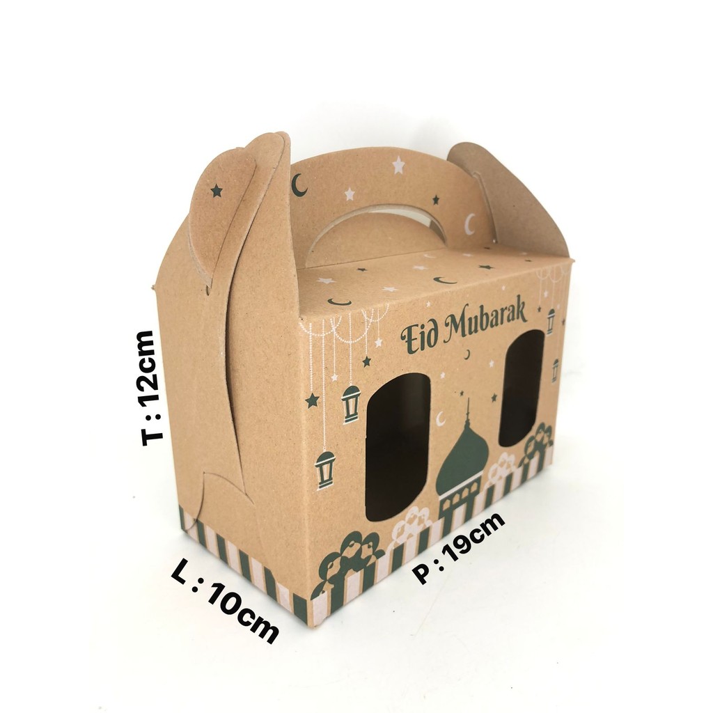 

10 PCS GABLE BOX KRAFT CETAK 19X10X12 JENDELA NON LAMINASI 350 GSM