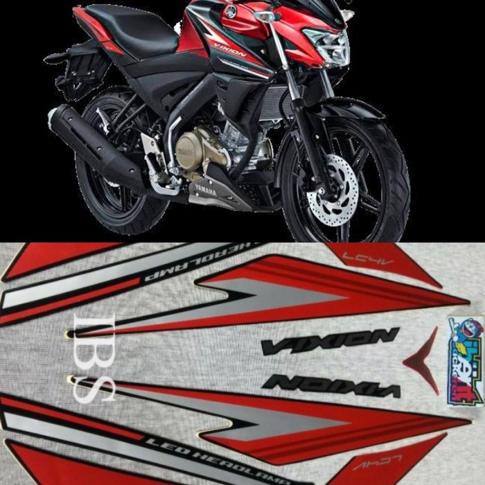 STIKER STRIPING LIS YAMAHA VIXION MERAH 2017 2018 POLET STIKER