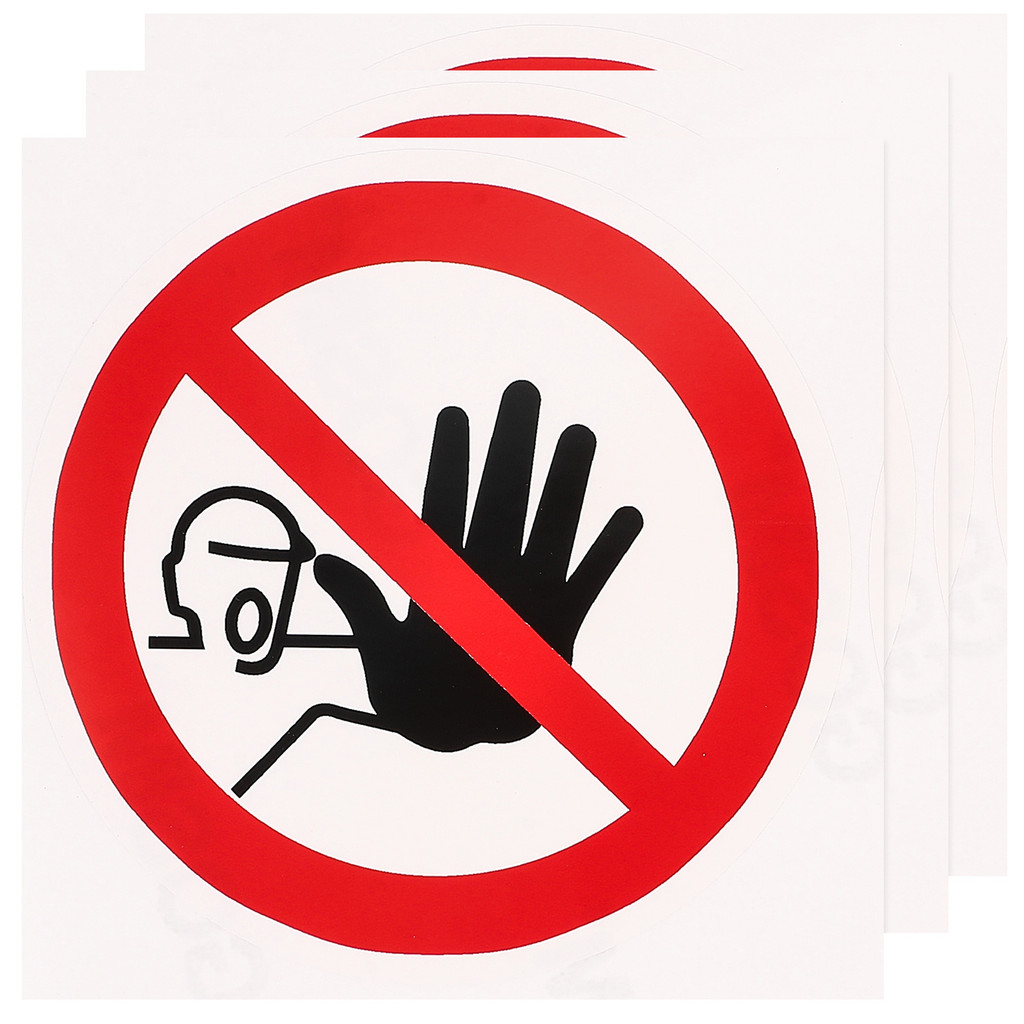 

3 Pcs Warning Stickers Safety Sign Security Caution No Entrance Car Round Vinyl Decals Label