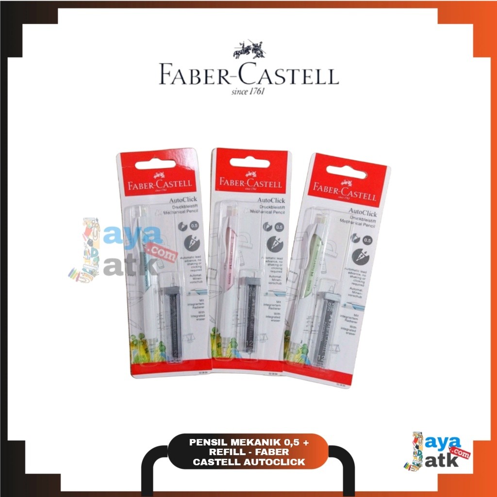 

(SET) Pensil Mekanik Cetekan 0,5 + Refill - Faber Castell AutoClick