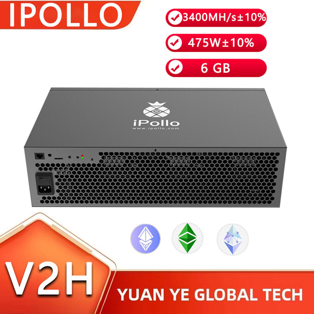MM BUY 2 GET 1 FREE iPollo V2H 3400M 475W Hydro Miner ETC ETHF OCTA ASIC Miner Water Cooling Super