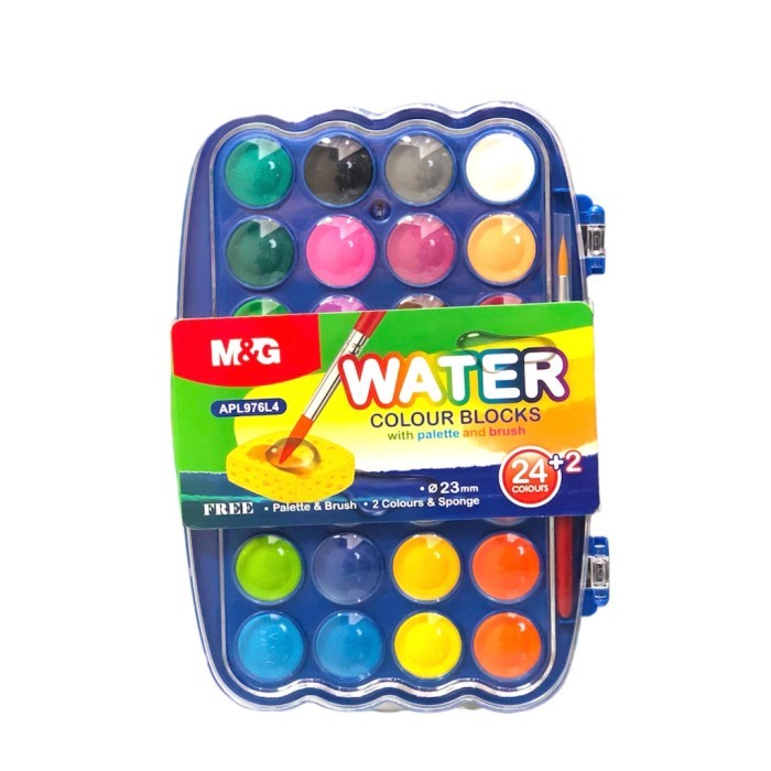

Water Colour Blocks Mini M&G 24+2 Cat air Palet & Brush APL976L4 - APL976L4
