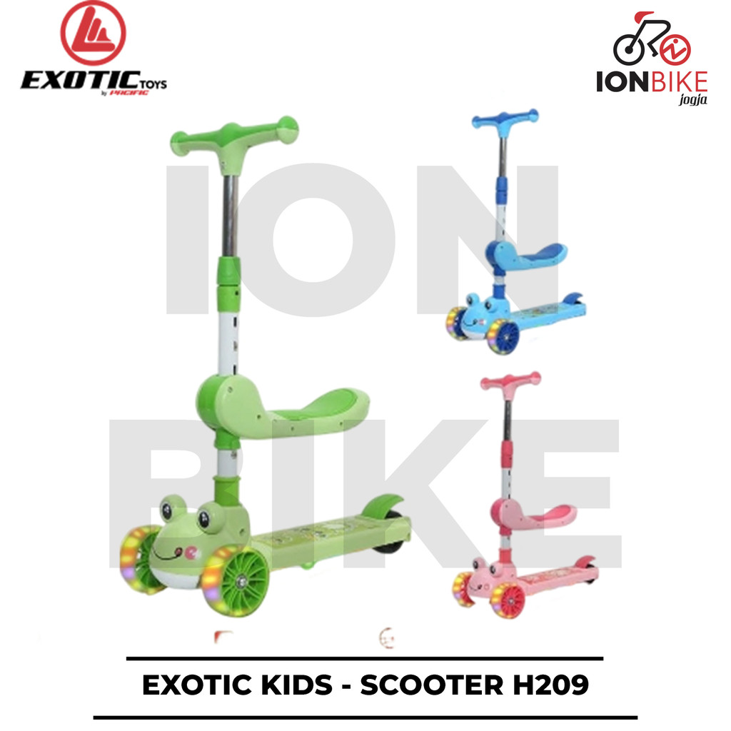 Scooter Exotic Hb209 Dudukan Musik Skuter Otoped Hb-209 Roda 3 Tiga Depan Anak Mainan Dorong Geser