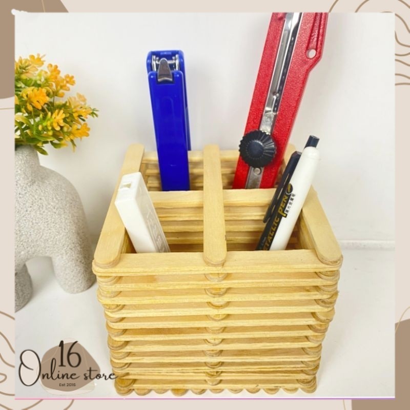 

Tempat Pensil Stik Es Krim Tempat Pulpen Spidol Cutter Tempat ATK