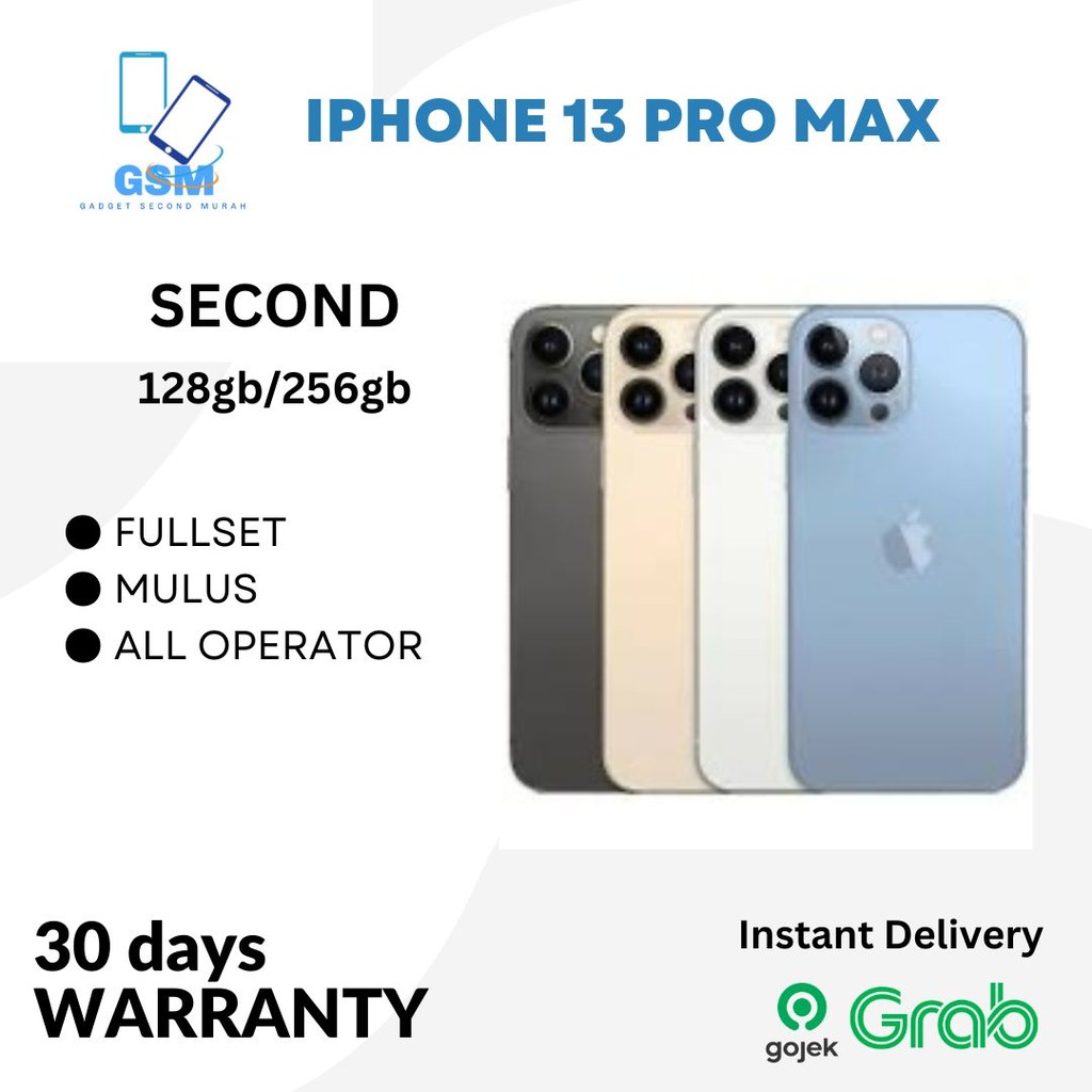 iPhone 13 Pro Max 128GB 256GB IP Fullset Mulus Like New