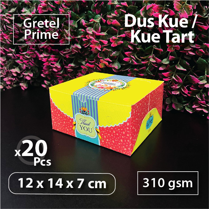 

Paket 20 pcs – Dus Motif 12 x 14 x 7 cm – Gretel Prime – Dus Kue Cake Box