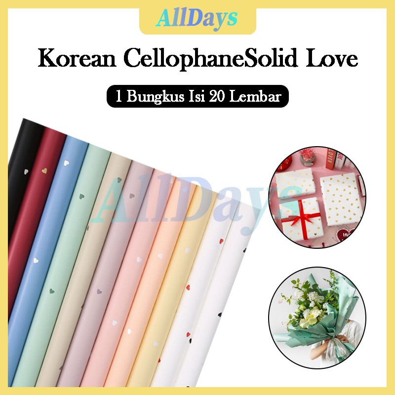 

Buket Wrapping Paper / Buket Bunga Cellophane Moyif Love/Kertas Kado 20 Lembar