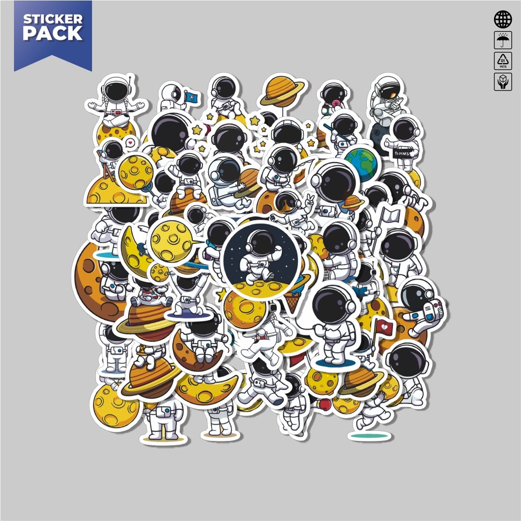 

[100PCS]Stiker Pack Stiker Astronot V3 Aesthetic Vinyl Anti Air Dekorasi Sticker Laptop Buku Journal Koper Helm Casing HP Gitar Helm Skateboard