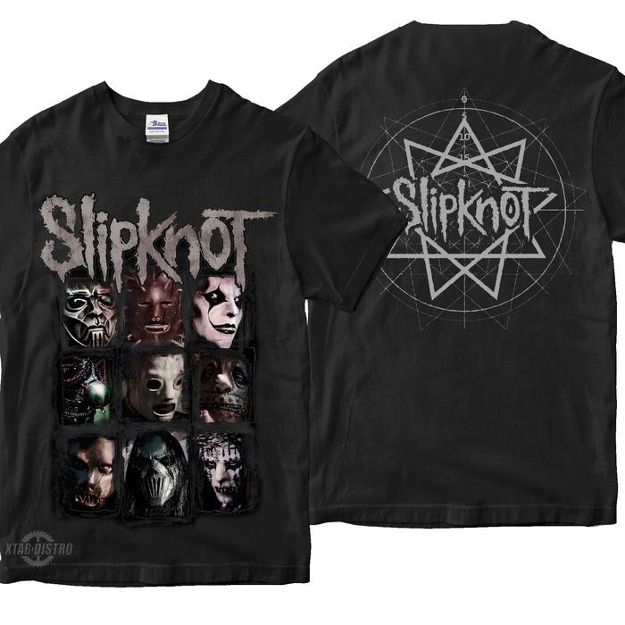 (TOP) Kaos band SLIPKNOT FACES Creatures Premium tshirt metal baju Slipknot - M